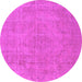 Round Oriental Pink Industrial Rug, urb1755pnk