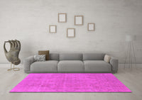 Machine Washable Oriental Pink Industrial Rug, wshurb1755pnk