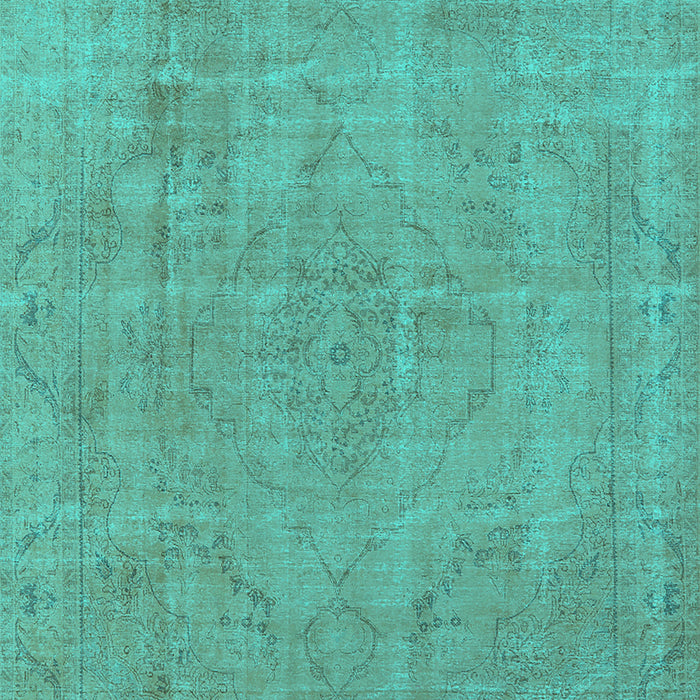 Machine Washable Oriental Turquoise Industrial Area Rugs, wshurb1755turq