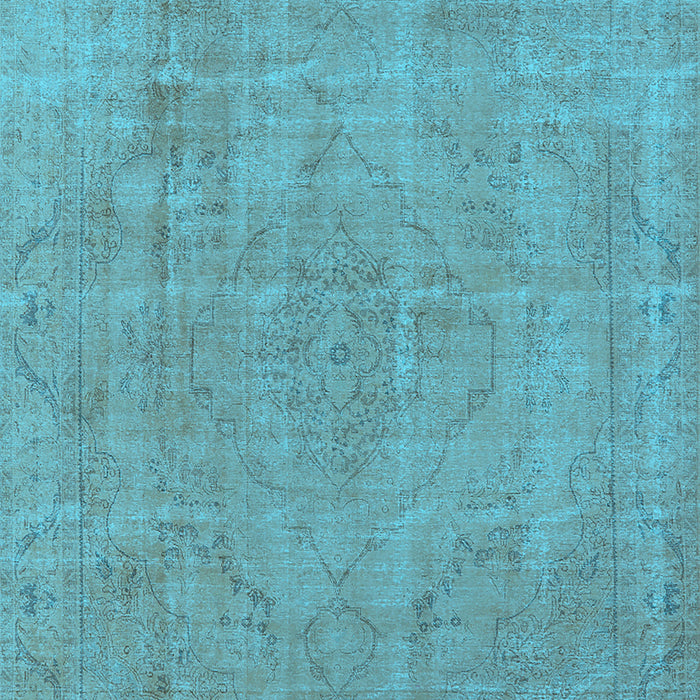 Machine Washable Oriental Light Blue Industrial Rug, wshurb1755lblu
