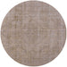 Round Mid-Century Modern Dark Almond Brown Oriental Rug, urb1755