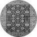 Round Oriental Gray Industrial Rug, urb1756gry