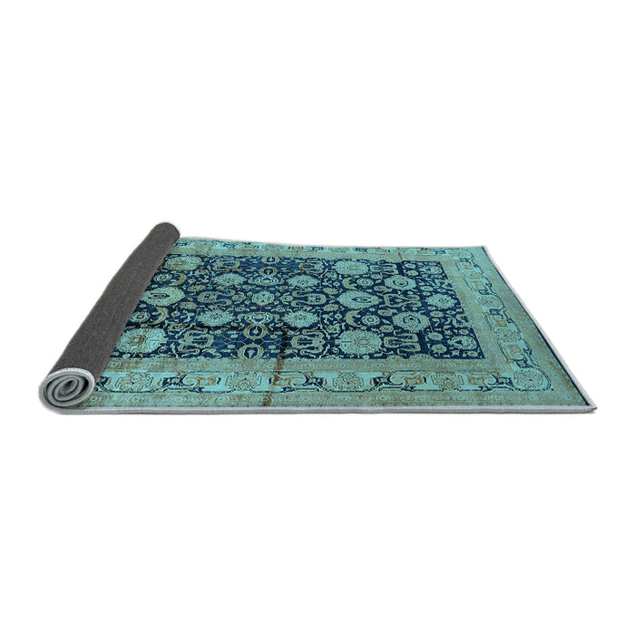 Sideview of Oriental Light Blue Industrial Rug, urb1756lblu