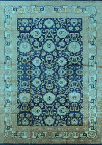 Oriental Light Blue Industrial Rug, urb1756lblu