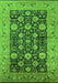 Machine Washable Oriental Green Industrial Area Rugs, wshurb1756grn