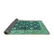 Sideview of Oriental Turquoise Industrial Rug, urb1756turq