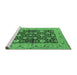 Sideview of Machine Washable Oriental Emerald Green Industrial Area Rugs, wshurb1756emgrn