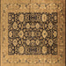 Square Oriental Brown Industrial Rug, urb1756brn