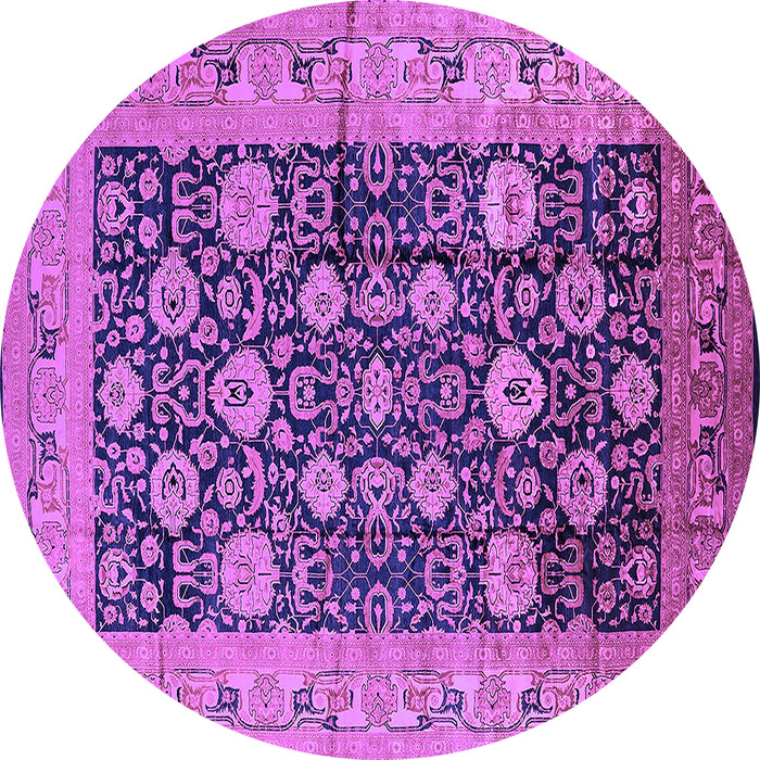Round Oriental Purple Industrial Rug, urb1756pur