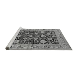 Sideview of Machine Washable Oriental Gray Industrial Rug, wshurb1756gry