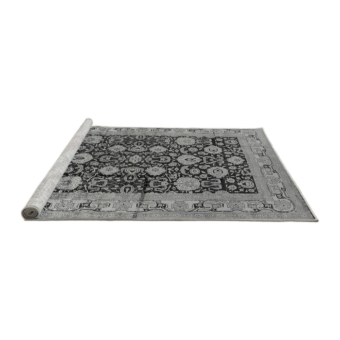 Sideview of Machine Washable Oriental Gray Industrial Rug, wshurb1756gry