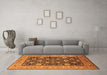 Machine Washable Oriental Orange Industrial Area Rugs in a Living Room, wshurb1756org