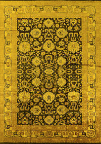 Oriental Yellow Industrial Rug, urb1756yw