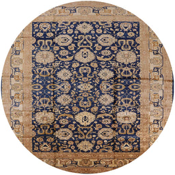 Round Mid-Century Modern Purple Oriental Rug, urb1756
