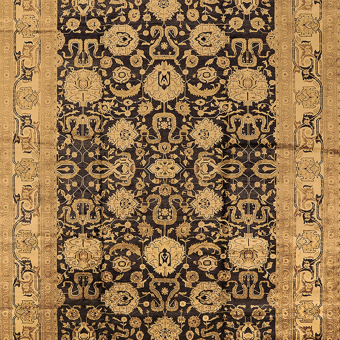 Machine Washable Oriental Brown Industrial Rug, wshurb1756brn