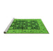 Sideview of Machine Washable Oriental Green Industrial Area Rugs, wshurb1756grn