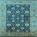 Square Oriental Light Blue Industrial Rug, urb1756lblu