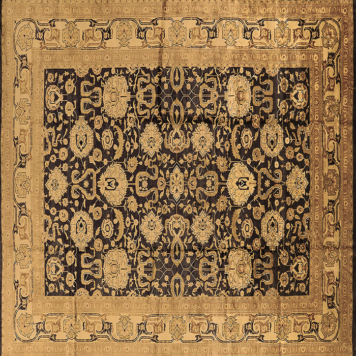 Square Machine Washable Oriental Brown Industrial Rug, wshurb1756brn