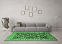 Machine Washable Oriental Emerald Green Industrial Rug, wshurb1756emgrn