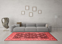 Machine Washable Oriental Red Industrial Rug, wshurb1756red