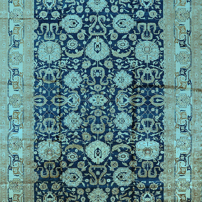 Machine Washable Oriental Light Blue Industrial Rug, wshurb1756lblu