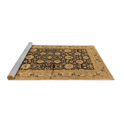 Sideview of Machine Washable Oriental Brown Industrial Rug, wshurb1756brn