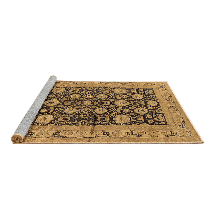 Sideview of Machine Washable Oriental Brown Industrial Rug, wshurb1756brn