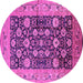 Round Oriental Pink Industrial Rug, urb1756pnk