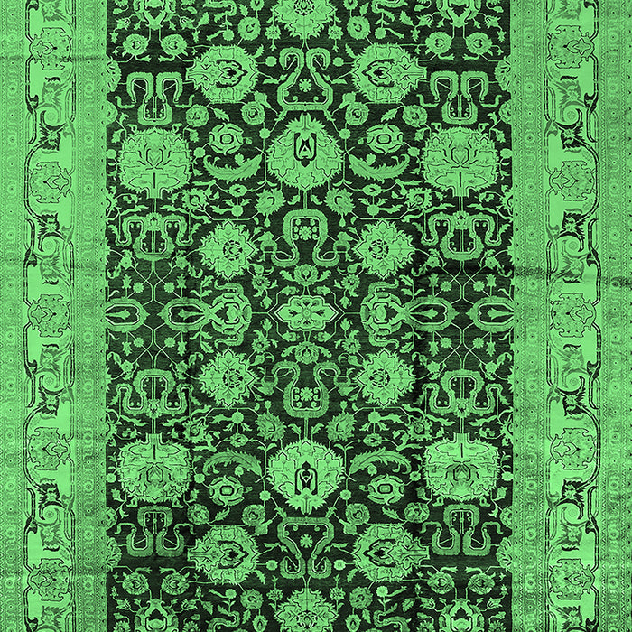 Machine Washable Oriental Emerald Green Industrial Area Rugs, wshurb1756emgrn
