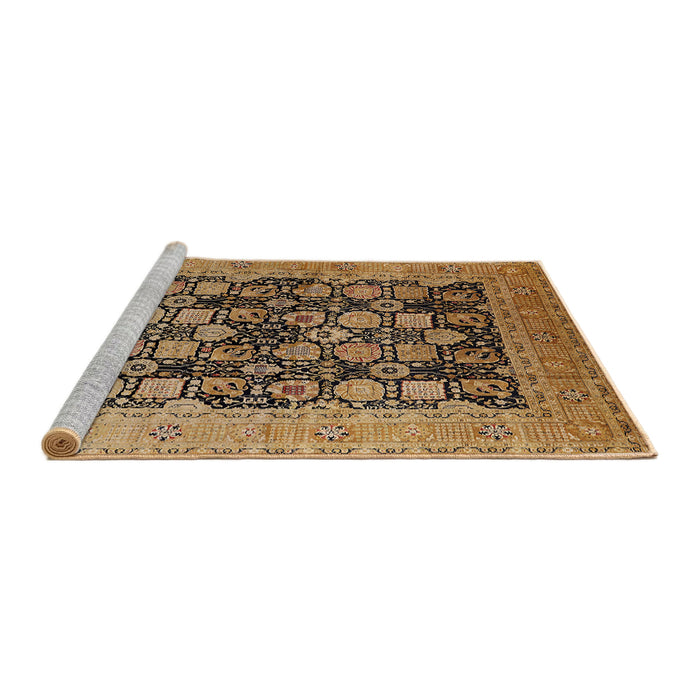 Sideview of Machine Washable Industrial Modern Sangria Brown Rug, wshurb1757