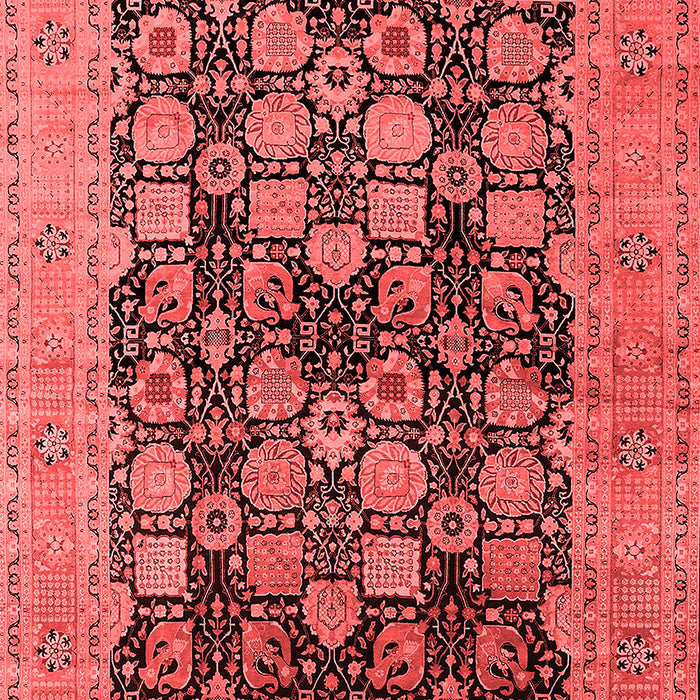 Machine Washable Oriental Red Industrial Rug, wshurb1757red