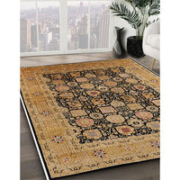 Mid-Century Modern Sangria Brown Oriental Rug, urb1757