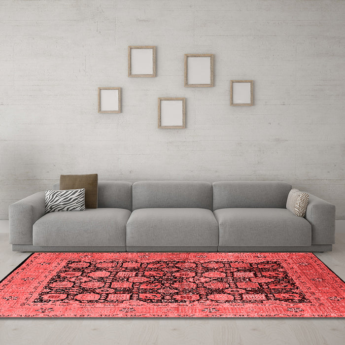 Industrial Red Washable Rugs