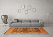 Machine Washable Oriental Orange Industrial Area Rugs in a Living Room, wshurb1757org