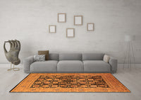 Machine Washable Oriental Orange Industrial Rug, wshurb1757org