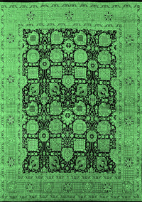 Oriental Emerald Green Industrial Rug, urb1757emgrn