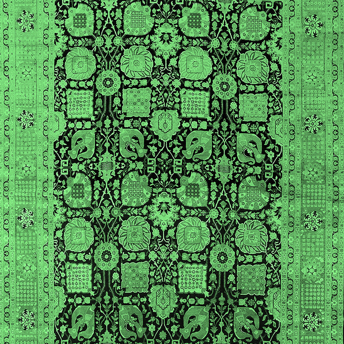 Machine Washable Oriental Emerald Green Industrial Area Rugs, wshurb1757emgrn