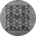 Round Oriental Gray Industrial Rug, urb1757gry