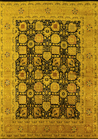 Oriental Yellow Industrial Rug, urb1757yw