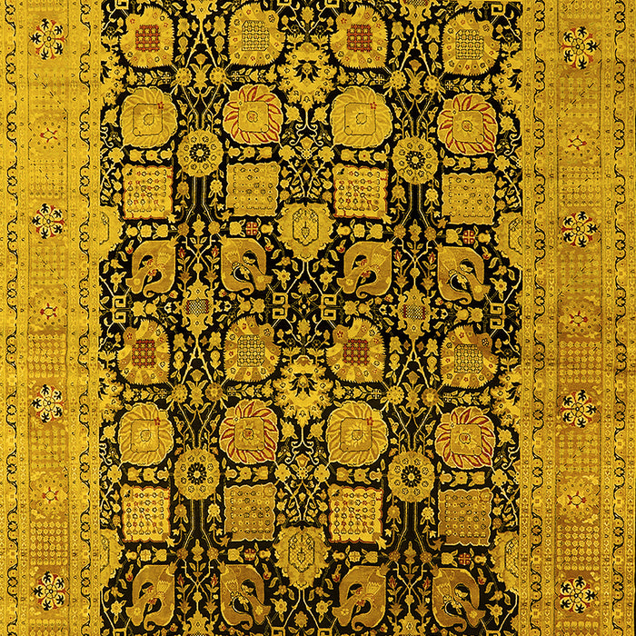 Oriental Yellow Industrial Rug, urb1757yw
