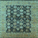 Square Oriental Light Blue Industrial Rug, urb1757lblu