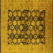 Square Machine Washable Oriental Yellow Industrial Rug, wshurb1757yw