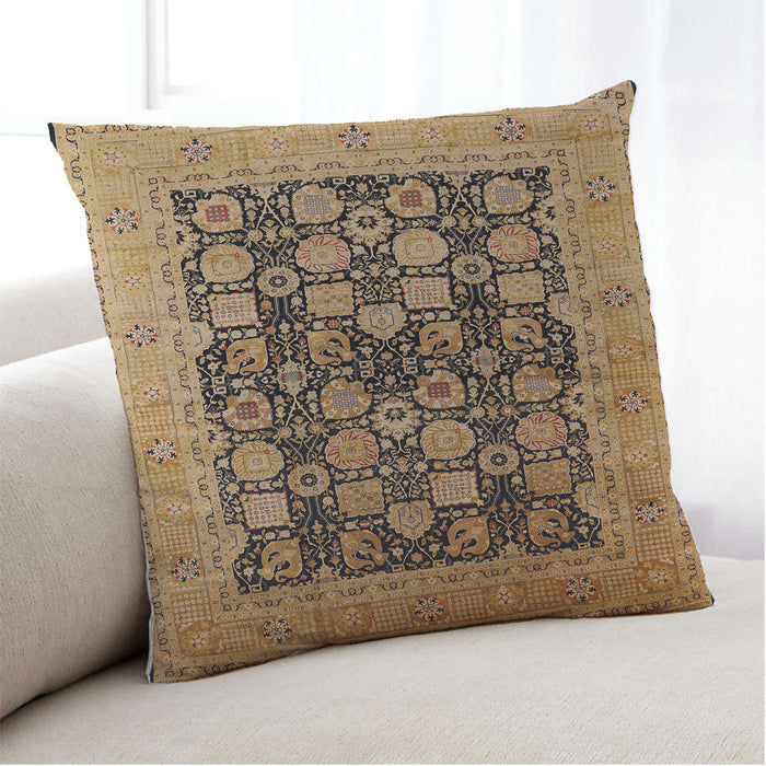 Lifestyle Image of Mid-Century Modern Urban Square Sangria Brown Throw Pillow, 18 inch by 18 inch, pwurb1757