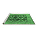 Sideview of Machine Washable Oriental Emerald Green Industrial Area Rugs, wshurb1757emgrn