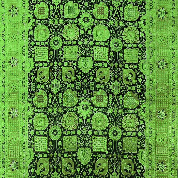 Machine Washable Oriental Green Industrial Area Rugs, wshurb1757grn