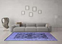 Machine Washable Oriental Blue Industrial Rug in a Living Room, wshurb1757blu