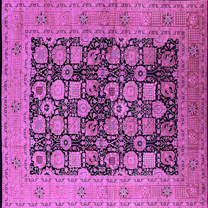 Square Machine Washable Oriental Purple Industrial Area Rugs, wshurb1757pur