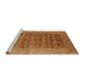 Sideview of Machine Washable Industrial Modern Mahogany Brown Rug, wshurb1758