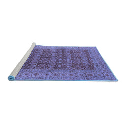 Sideview of Machine Washable Oriental Blue Industrial Rug, wshurb1758blu