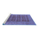 Sideview of Machine Washable Oriental Blue Industrial Rug, wshurb1758blu